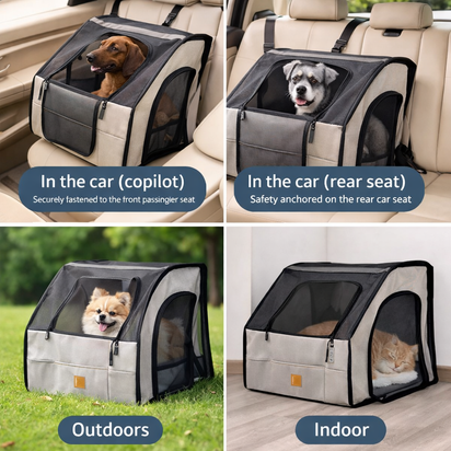 Foldable Pet Car Seat Carrier