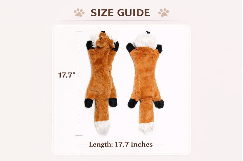 Plush Squeaky Dog Chew Crinkle Toy — Size guide